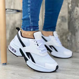 kamames Women Vulcanized Shoes 2022 New Autumn Fashion Wedge Platform Sneakers Female Size 43 Breathable Mesh Lace Up Casual Sport Shoes