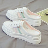 kamames kamames White Slippers Female 2024 New Mesh Breathable Baotou Platform Muffin Fashion Casual Small White Shoes