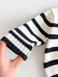 Boys Knit Pullover Sweater – Comfy Striped Cotton Casual Crew Neck Pullover Top For Fall/Winter