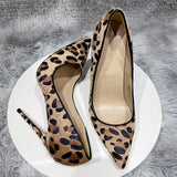 kamames leopard pointed toe woman shoes 12cm stiletto high heel big size cozy shallow dating classic pumps BM031 ROVICIYA