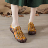 kamames Mother Shoe Hole Hole Front Tie Baotou Deep Mouth Women's Shoes Leather Soft Sole With Wear-Resistant Soft Sole Fashion