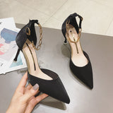 kamames kamames High Heels Women 2023 New Temperament Black Thin Heel Pointed Sexy Shallow Dress Wedding Single Shoes