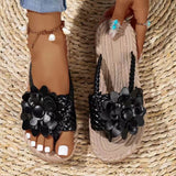 kamames Women's Shoes In Summer, New Flowers, Soft Soles, Large Size, Women's Beach Mop, Outdoor Mop.