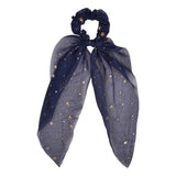 Korean Bow Long Ribbon Hair Scrunchie Chiffon Floral Print Sweet Elastic Hair Band Ponytail Hair Scarf Hair Tie Hair Accessories
