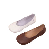 kamames Wind Round-Headed Witch Shoes In Spring, The New Shallow-Mouth Single Shoes Have A Flat-Bottomed Casual Large-Size Grandma Shoes.