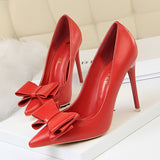 BIGTREE Shoes Bow Woman Pumps Sexy High Heels Shoes Women Stiletto Casual Women Heels Office Shoes Women Basic Pump Ladies Shoes