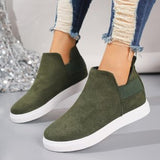 kamames Size Women's Shoes 2023 New Flat Soles Raised Elastic Leisure Sports Board Shoes Flat Soles Single Shoes