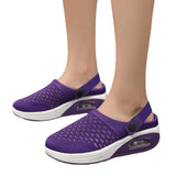 kamames Large Mesh Women's Shoes, Daily Single Shoes, One Foot, Half-Drag, Breathable, Portable Air Cushion.