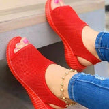 kamames The Summer Of 2024, New Women's Shoes Are Woven In Breathable Solid Color Ladies' Sandals, Fish Mouth, Flat Heel And Beach Low-Top Women's Sandals.