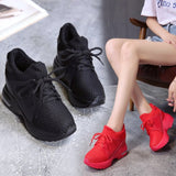 kamames Spring New Style Bailai Sports Shoes Korean Version Student Net Cloth Shoes Heighten Women's Shoes Thick Soles Travel Leisure Shoes
