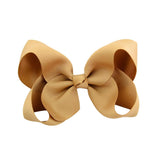 1Piece Solid Grosgrain Ribbon Hair Bows With Clip For Cute Girls Handmade Hair Clips Barrettes Hairpins Kids Hair Accessories