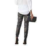 kamames Women Leggings Long Pencil Pants Elastic High Waist Drawstring Black Cargo Pants Party Ladies Trousers Streetwear Capris