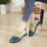kamames kamames First Layer Cowhide Soft Soled Women's Shoes, National Style Color Leather Women's Singles Shoes, Beans Shoes, Middle-Aged Mother Shoes.