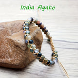 Vibrant 4mm Natural Stone Beads Handmade Yoga Bracelet - Adjustable, Braided, Colorful, One-of-a-Kind Accessory for Women - Perfect for Meditation, Spiritual Practices, and Everyday Wear