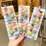 10/15Pcs/Set Children Cute Cartoon Fruit Elastic Hair Bands Girls Baby Lovely Rubber Bands Ponytail Holder Kids Hair Accessories