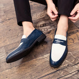 Men's Comfy Split-Toe Penny Loafers - Soft Leather, Non-Slip Soles, Slip-On Design, Breathable, Comfortable, Versatile, Ideal for Casual Daily Wear, Office, Travel - Men's Footwear