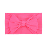 1PCS New Cotton Solid Baby Headband For Cute Girls Kid Wide Bow Knot Turban Elastic Hairbands Handmade Headwear Hair Accessories