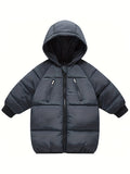 Toddler & Little Boys Quilted Winter Wonderland Jacket - Ultra-Warm Hooded, Zip-Up, Casual Style Outerwear for Chilly Days