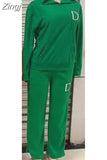 kamames Pieces Women's Sets 2023 Autumn Winter Letter Print Pullover Suit Tops And Pants Suits Two Piece Set Tracksuit Outfit