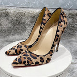 kamames leopard pointed toe woman shoes 12cm stiletto high heel big size cozy shallow dating classic pumps BM031 ROVICIYA