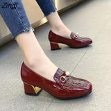 kamames New Shoes Women Heels Leather Sandals Summer Heel Pearl Sandals Heel Leather Femme High Heels Mary Jane Shoes