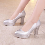 kamames High-Heeled, Thick-Heeled Work Shoes, Professional Work Shoes, Pointed Middle-Aged And Elderly Mother Shoes, Cheongsam, Show Women's Single Shoes.