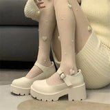 kamames Small Leather Shoes Female White Thick Soles High Soft Sister Mary Jane Shoes Thick Heels Round Head Single Shoes In Spring And Summer Of 2024