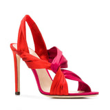 kamames Size Fashion Two-Color Spliced Cross-Set Shoes Fine High-Heeled Sandals Chengdu Fashion Women's Shoes