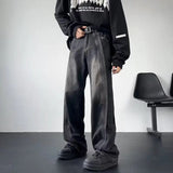 kamames American High Street Retro Men Washed Pants Y2k Harajuku Hip Hop Loose Jeans Couples Casual Joker Straight Wide-leg Jeans 217-1