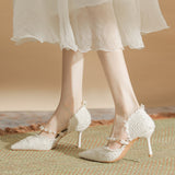 kamames kamames Baotou Sandals Female Shallow Thin Heel High Sense Niche 2023 New French Pointed Single Shoes