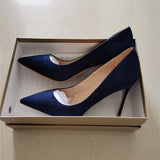 kamames toe 10cm 12cm stiletto heels dress pumps shallow slip-on Tibetan blue banquet work concise women shoes RM002 ROVICIYA