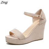 kamames New Women Shoes Platform Sandals Women Peep Toe High Wedges Heel Ankle Buckles Sandalia Espadrilles Female Sandals Shoes