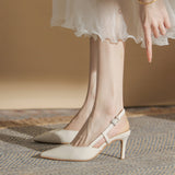 kamames kamames Single Shoes Women's 2024 New Summer Lacquer Leather Tip With Shallow Mouth Head Thin Heel Empty High Heel Sandals