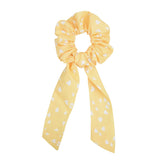 Women Streamers Scrunchies Polka Dot Floral Print Elastic Bow Hair Rope Girls Hair Ties Korean Sweet Hair Accessories Headwear