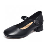 kamames kamames Head Flat Shoes Women's Shoes 2023 Spring And Summer New Comfortable Low-Heeled Doll Shoes Velcro Round Buckle Shallow Mouth