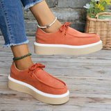 kamames kamames Women's Shoes 2023 Autumn New Short Boots Muffin Thick Soles High-Soled Bare Boots Leisure Retro Deep-Mouth Lace-Up Single Shoes