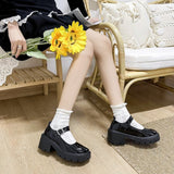 kamames kamames Mary Jane Shoes With Thick Soles Of Muffins 2023 New Style Four Seasons Fashion Almost Thin Leather Shoes