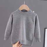 Cozy Unisex Crew Neck Sweater - Soft Medium Stretch Polyester, Long Sleeve, Solid Color, Regular Fit, Versatile Casual Wear for Boys and Girls - Hand Wash, All-Season, Indoor and Outdoor Baselayer