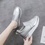 kamames Large Size One Foot Pedal Lazy Shoes Fashion Diamond Pine Platform Leisure Inside Increased Single Shoes 35-43