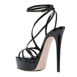 kamames Super High Heel Nightclub Dancing Shoes Large Size Waterproof Platform Banquet Shoes Summer Sandals