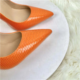 kamames Women Pumps Shoes Snake's Pattern Pointed Toe Sexy High Heels 12 cm Designer Shoes plus size 33-45 YG020 ROVICIYA