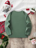 Christmas Elements Print Boy's T-shirt, Kids Casual Long Sleeve Crew Neck Comfy Holiday Clothes For Autumn Winter