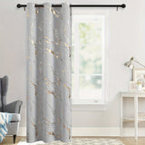 1pc Modern Grey Golden Silvery Marble Pattern Curtain for Bedroom, Office, Kitchen, Living Room, and Study - Classic European Design for Home Decoration