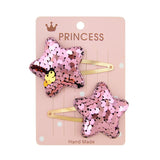 2Pcs/set Sequins Cartoon Love Heart Crown Hair Clips for Girls Handmade Boutique Hairpins Baby Clips Kids Hair Accessories 035