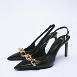 kamames High-Heeled Pointed Shoes Women's Summer 2024 New French Evening Silver Baotou Sandals With Skirt Shoes