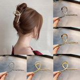 New Women Elegant Gold Silver Hollow Geometric Metal Hair Claws Vintage Hair Clips Headband Hairpins Fashion Hair Accessories