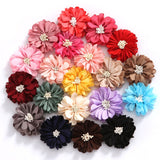 2 Pcs/lot New Sweet Chiffon Fabric Flower Hair Clips For Girls Safety Hairpin Boutique Barrettes Headwear Kids Hair Accessories