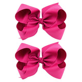 2Pcs/lot 6'' Solid Color Grosgrain Ribbon Bows Hair Clips For Cute Girls Large Handmade Hairpins Barrettes Kids Hair Accessories