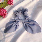 Candy Color Women Hair Scrunchie Bows Ponytail Holder Hairband Bow Knot Scrunchy Girls Hair Ties Hair Accessories