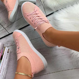 kamames Women Shoes 2022 Zapatos Planos Breathable White Shoes Lace Up Casual Flats Women Mesh Sneakers Socofy Loafers Zapatillas Mujer